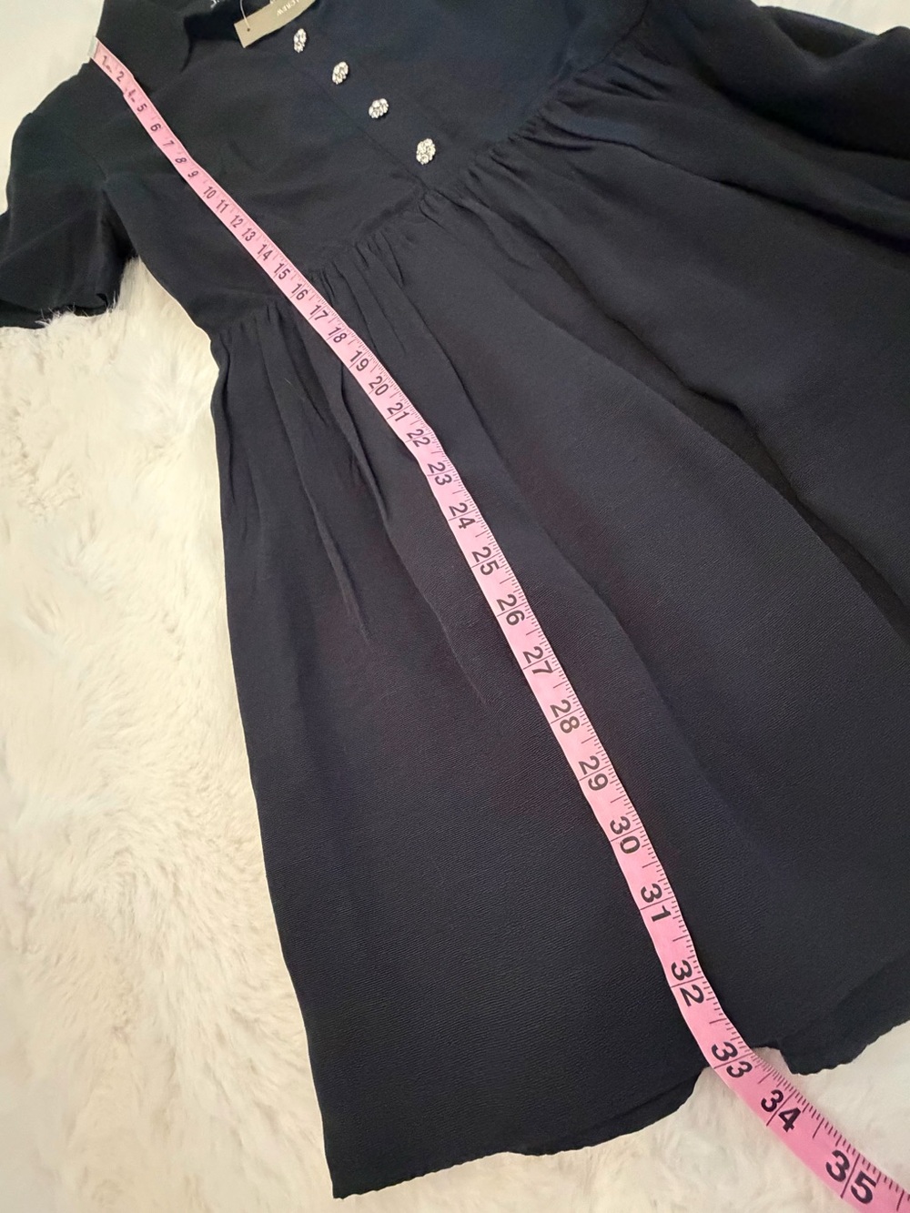 NWT J. Crew Black Taffeta Gemstone Button A Line Shirt Dress - Picture 16 of 16